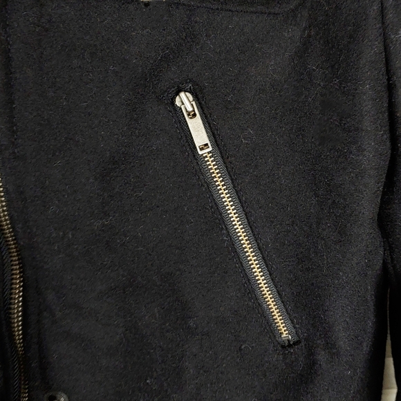 NEW Merona Womens Black Wool HOODED Full Zip Multi Pocket Cozy Jacket - Picture 5 of 10